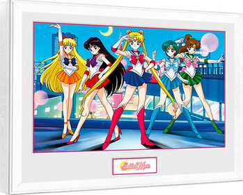 Poster Emoldurado Sailor Moon - Group (White Frame)
