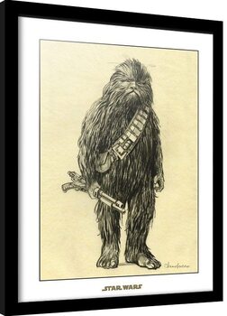 Poster Emoldurado Star Wars - Concept Art Chewbacca
