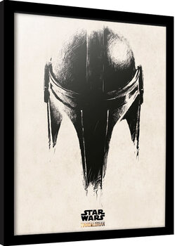 Poster Emoldurado Star Wars: The Mandalorian - Helmet
