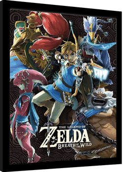 Poster Emoldurado The Legend Of Zelda: Breath Of The Wild - Divine Beasts Collage