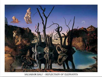 Art Print Reflection Of Elephants