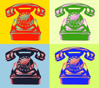 Αυτοκόλλητο Retro phone. pop-art style image