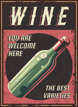 Sticker Retro poster wine.