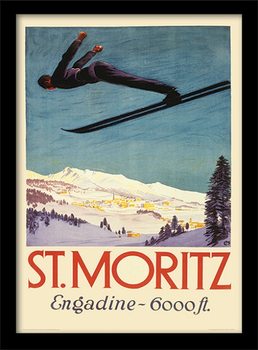 Κορνιζαρισμένη αφίσα Retro - St. Moritz