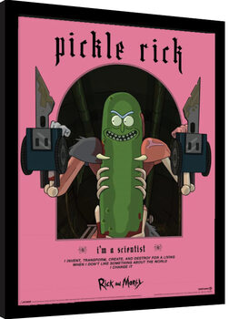 Framed poster Rick and Morty - Classrickal Pickle Rick