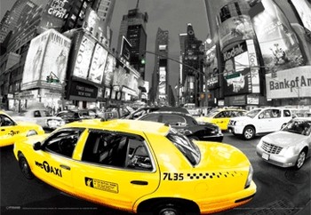 3D Αφίσα Rush hour Times square - yellow cabs