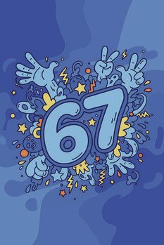 Принти на полотні Six Seven - 67 blue