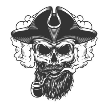 Αυτοκόλλητο Skull in smoke cloud