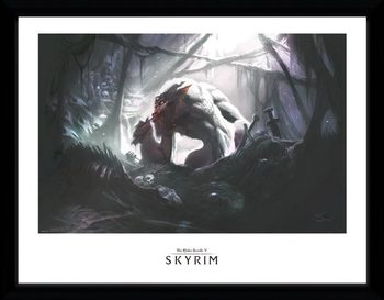 Poster emoldurado Skyrim - Troll Lair