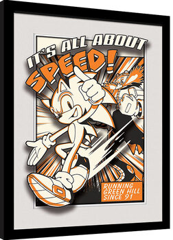 Uokvirjen plakat Sonic - All About Speed