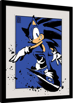 Framed poster Sonic - Splatter