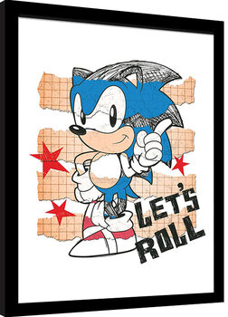 Uokvireni poster Sonic the Hedgehog - Let's Roll 2