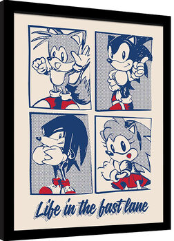 Framed poster Sonic the Hedgehog - Life in the Best Lane