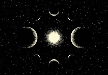 Sticker Space landscape with scenic view on