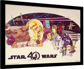 Poster emoldurado Star Wars 40th Anniversary - Characters Horizontal
