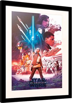Framed poster Star Wars: Episode VIII - The Last of the Jedi - Blue Saber