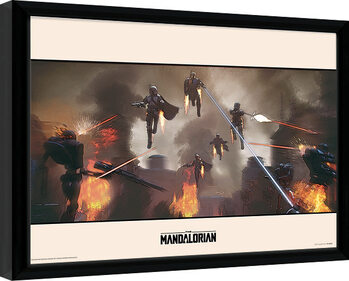 Framed poster Star Wars: The Mandalorian - Assemble