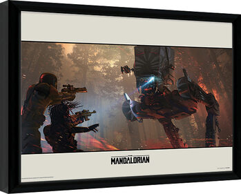 Framed poster Star Wars: The Mandalorian - Walker