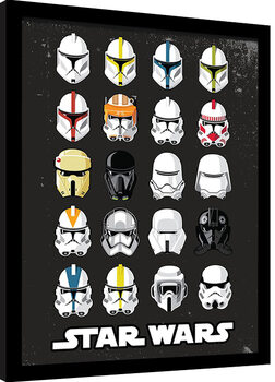Framed poster Star Wars - Trooper Helmets