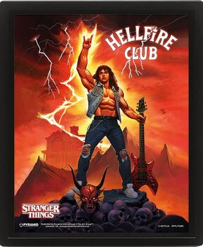 Πλαισιωμένη 3D αφίσα Stranger Things 4 - Hellfire Tribute