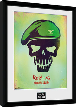 Framed Poster Suicide Squad - Rick Flag Skull