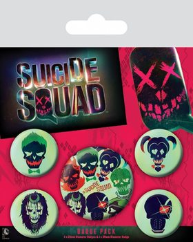 Σετ κονκάρδες Suicide Squad - Skulls