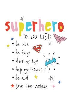 Canvas Print Superhero - to do list