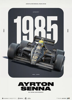 Taidejuliste Ayrton Senna Classic Team Lotus 97T - 30 YEARS OF LEGACY - Limited Edition Poster