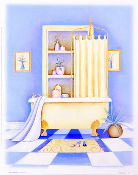 Taidejuliste Blue Bathroom I