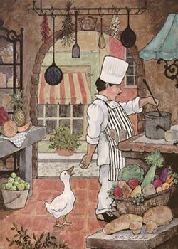 Taidejuliste Chef With Goose