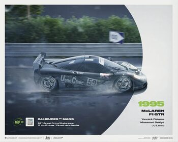 Taidejuliste McLaren F1 GTR - 1995 100th Anniversary - 24h Le Mans Poster