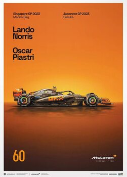 Taidejuliste McLaren Formula 1 Team - 2023 Stealth Mode 60th Anniversary - Unique Numbers McLaren Poster