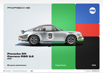 Taidejuliste Porsche 911 Carrera RSR 2.8 - 50th Anniversary - Targa Florio - 1973