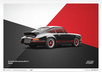 Taidejuliste Porsche 911 RS - 1973 - Black
