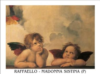 Raphael Sanzio - Sistine Madonna, detail – Cherubs, Angels 1512 Taidejuliste