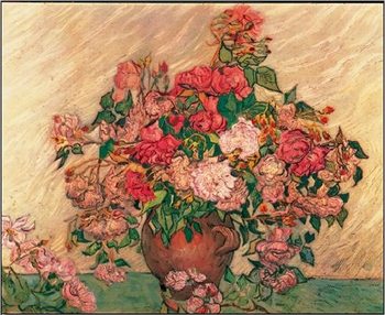 Vase with Pink Roses, 1890 Taidejuliste