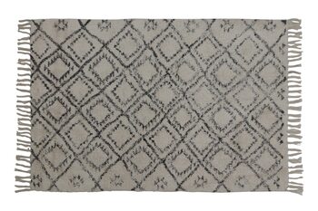 Matto Boyaka - Black-White Rhombus Print Tekstil