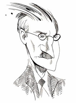 Tela James Joyce - caricature of Irish writer