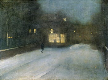 Tela Nocturne in Grey and Gold: Chelsea Snow, 1876