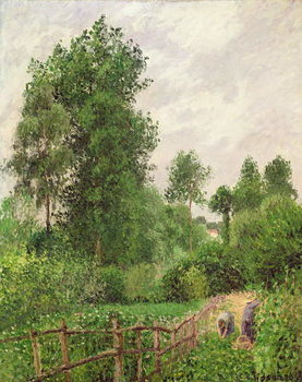 Tela Paysage, temps gris a Eragny, 1899