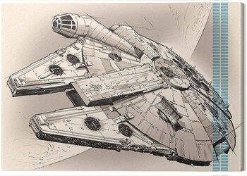 Tela Star Wars Episode VII - Millennium Falcon Pencil Art