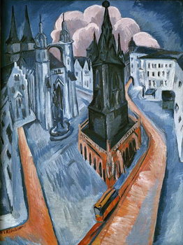 Tela The Red Tower in Halle, 1915