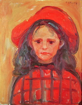 Tela Young Girl in a Red Hat