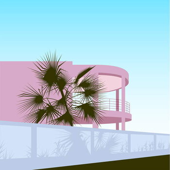 Quadro em tela Art Deco Beach House