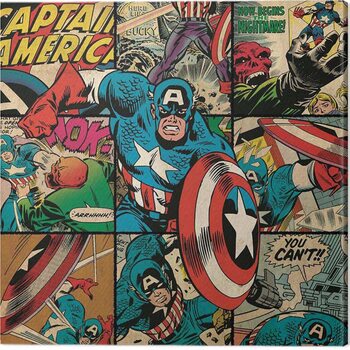 Quadro em tela Captain America - Squares