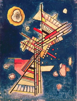 Quadro em tela Composition with a Blue Background (1927)