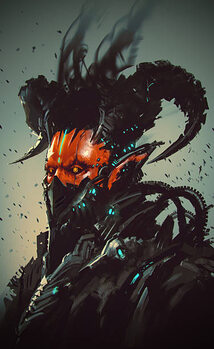 Quadro em tela futuristic character,robotic demon
