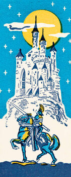 Quadro em tela Knight going to a castle