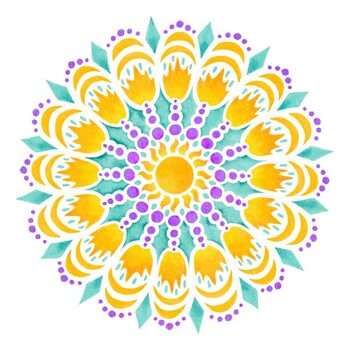 Quadro em tela Mandala with sun elements