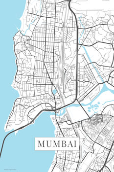 Quadro em tela Mumbai white